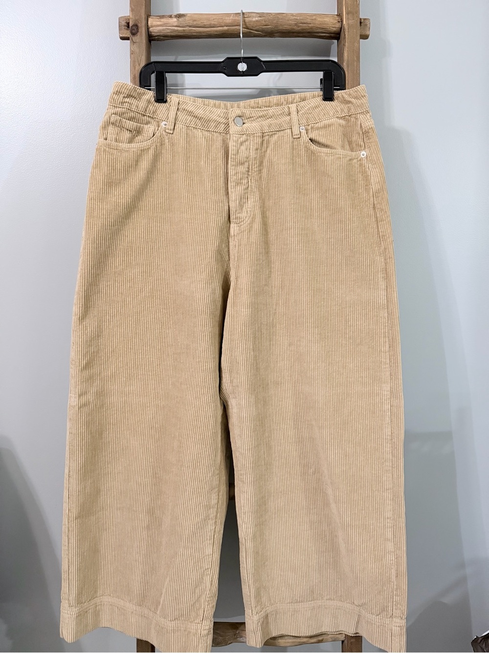 WRAP ZJ22 Corduroy Straight Leg Pants in Brown Size UK 18 US12